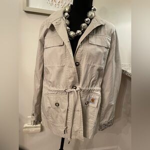 NWOT Carhartt Women's Khaki 100% Cotton Utility Jacket Size Large
